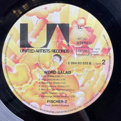 Винтажная виниловая пластинка LP Fischer Z Word Salad (Germany 1979)