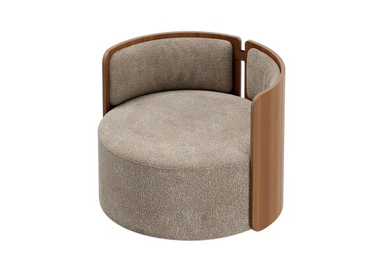 Кресло крутящееся Lagom 800 (бежевый букле, орех)
