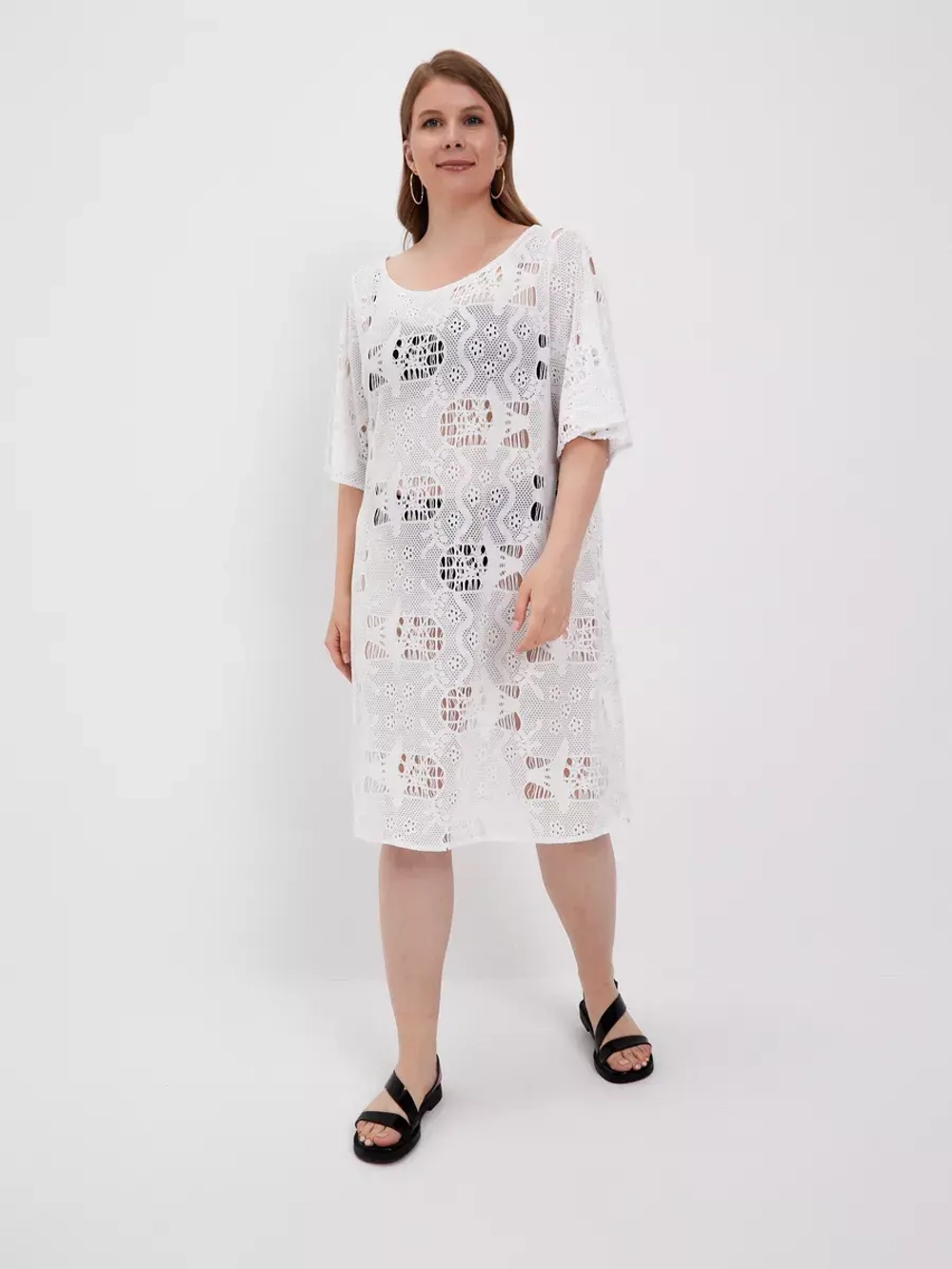 Платье туника пляжная накидка белая
