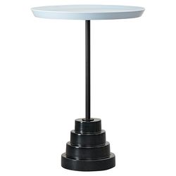 Столик кофейный Sustainable collection, Ø38 см, серо-голубой/черный