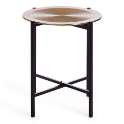 Столик кофейный Secret De Maison BLOOM ( mod. 11873-B ) алюминиевый сплав, 46*46*51 см, черный/античная медь