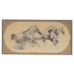 GAEM Игра настольная 2 в 1 ( шашки, нарды) "Белые лошади", L50 W25 H4 см