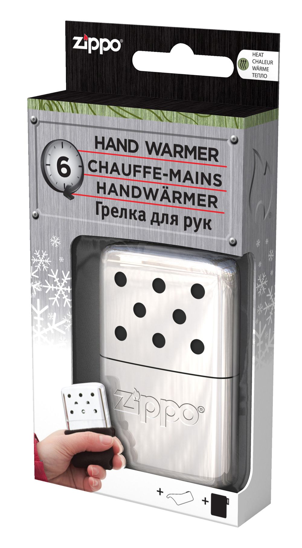 Каталитическая грелка ZIPPO High Polish Chrome сталь серебро на 6 ч, 51x15x74 мм (40360)
