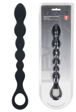 Черная силиконовая цепочка Beaded Snake Silicone Anal Probe with Loop - 26 см. (Цвет: черный)