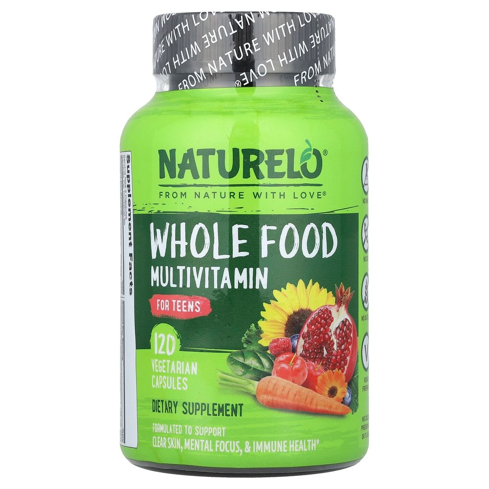 NATURELO, мультивитамины из цельных продуктов для подростков, 120 вегетарианских капсул