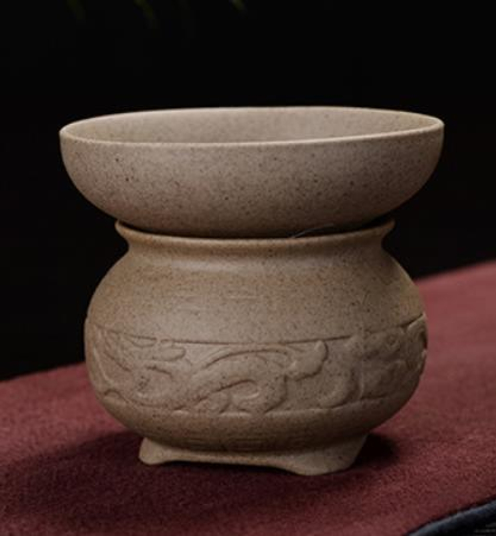 268108 Ситечко серия-КРЕСТЬЯНСКАЯ "Знак Дракона" h=6,8см, d=8,2см, глина песочный