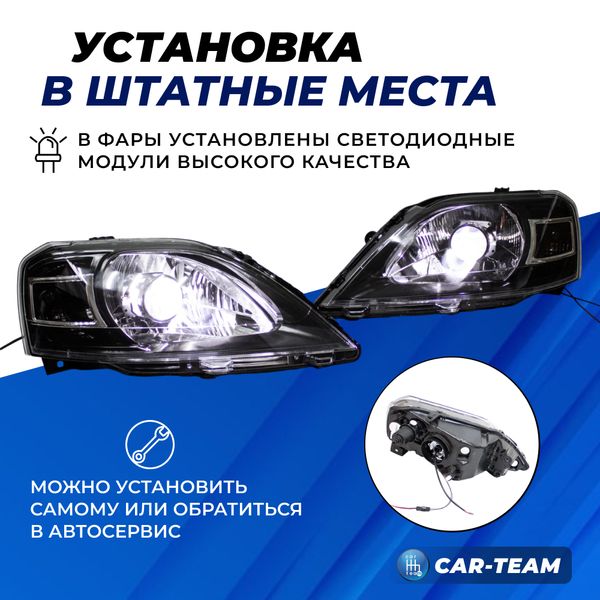 Фары Лада Ларгус передние с Bi LED модулями, черная маска