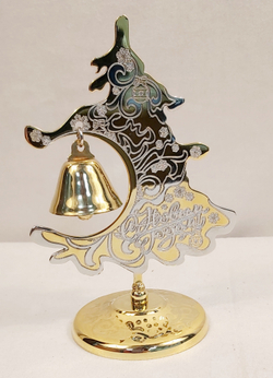 Елка сувенирная "С Новым годом!" с колокольчиком (Златоустовская гравюра)