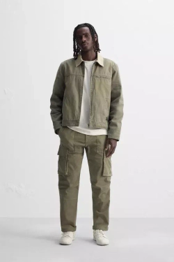 ZARA БРЮКИ КАРГО RELAXED FIT, ХАКИ