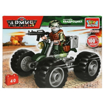 Конструктор пластмассовый 40эл. Армия "Солдат на квадроцикле" 70033-KK (Город мастеров)