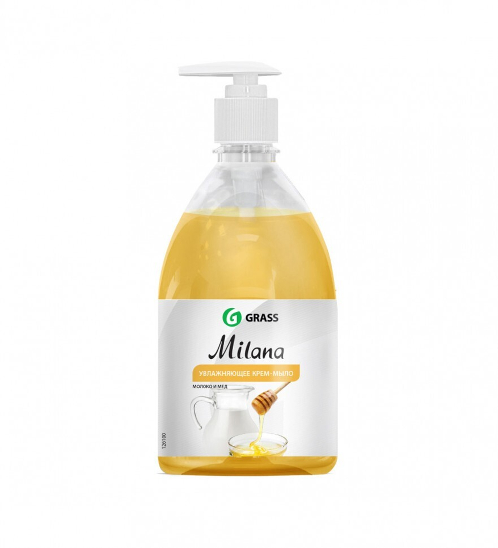 GraSS Крем-мыло жидкое увлажняющее Milana молоко и мед 500мл