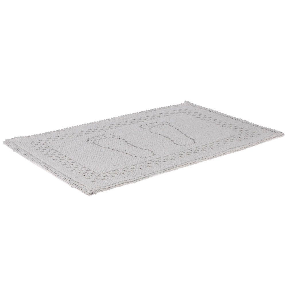 Коврик петельный, хлопок, 60x40см, одинарный, серый