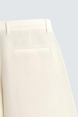 ZARA БРЮКИ RELAXED FIT СО СКЛАДКАМИ, СВЕТЛО-БЕЖЕВЫЙ