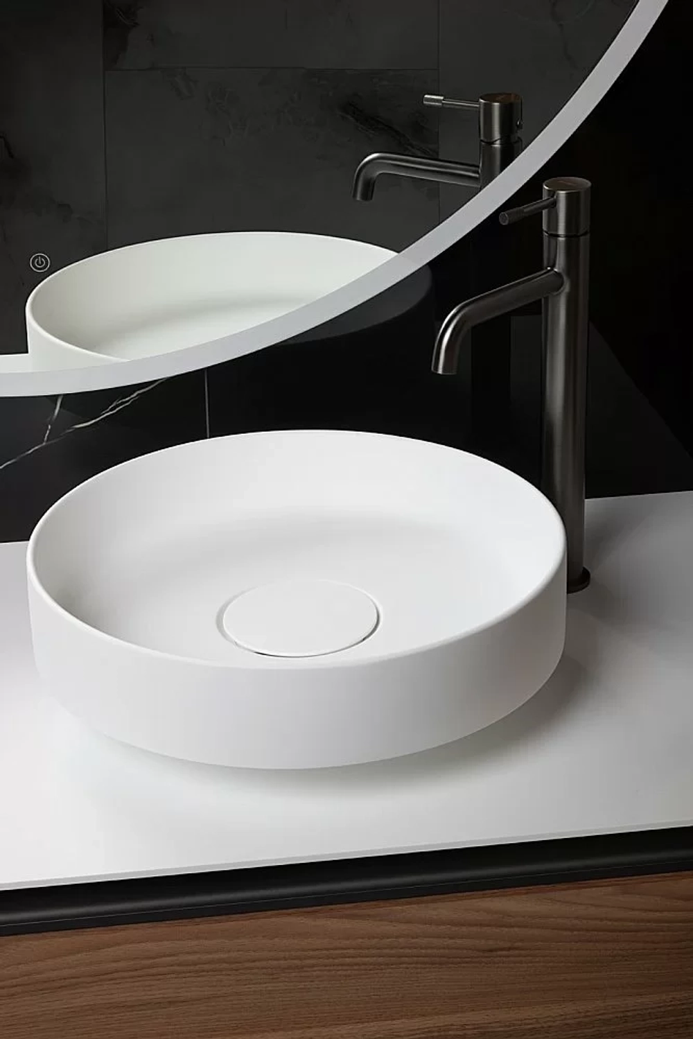 Раковина Boheme Corian 40 801-MW белая матовая