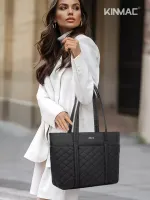 Сумка шоппер с отделением для ноутбука (Стеганый черный)