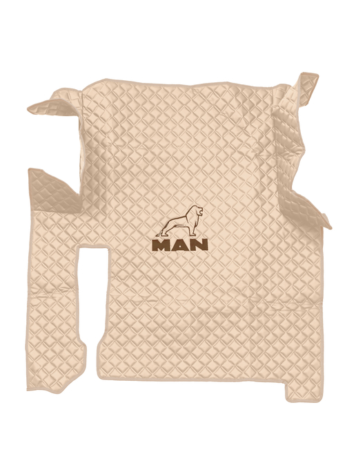 Ковры MAN TGX (автомат, механика) (экокожа, бежевый, бежевый кант, коричневая вышивка)