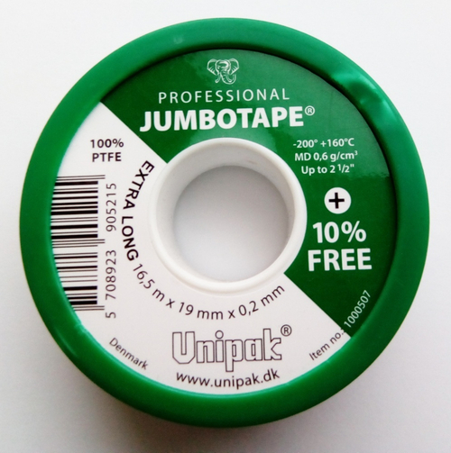 Фум лента большая (16,5м*19мм*0,2мм) упак. ЗЕЛ.  УНИПАК  (500/100/10шт)
