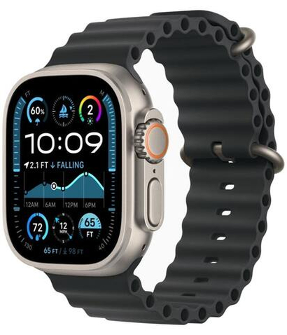 Apple Watch Ultra 2 49mm Бежевый Титан Ремешок Ocean Черного Цвета 2024