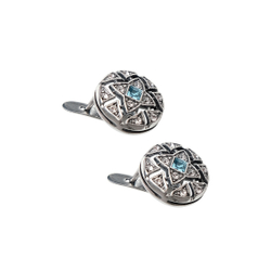 "Верта" серьги в серебряном покрытии из коллекции "Изумрудные мечты" от Jenavi с английским замком