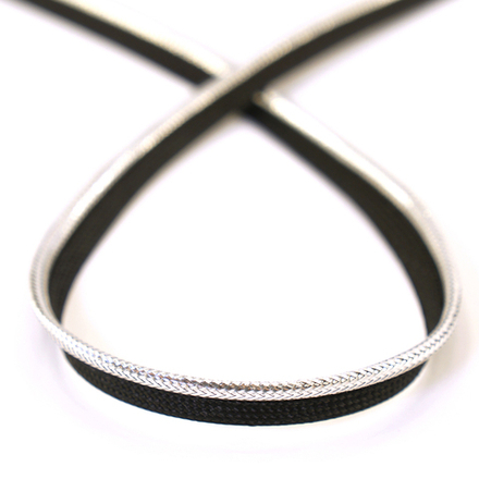 Кант декоративный, 2,5 мм, цвет черный с серебристым люрексом