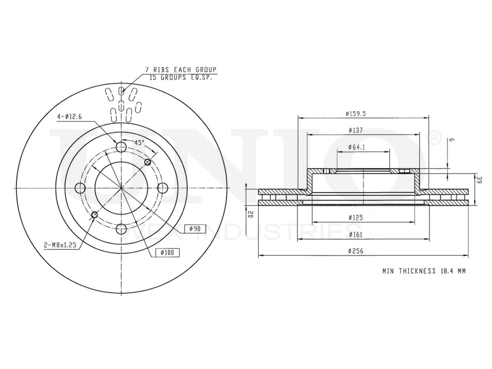 Диск тормозной передний UNIO BRD-20251