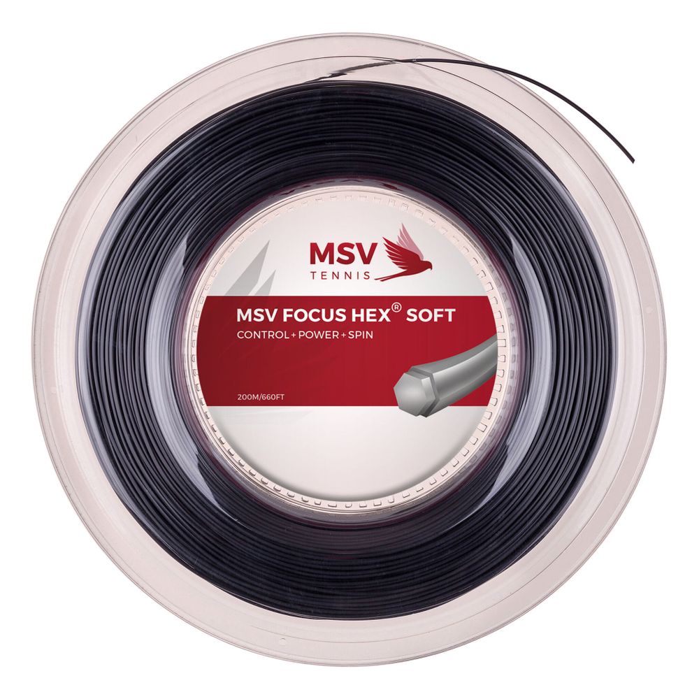 Струны теннисные MSV Focus-HEX Soft String Reel 200m - Black