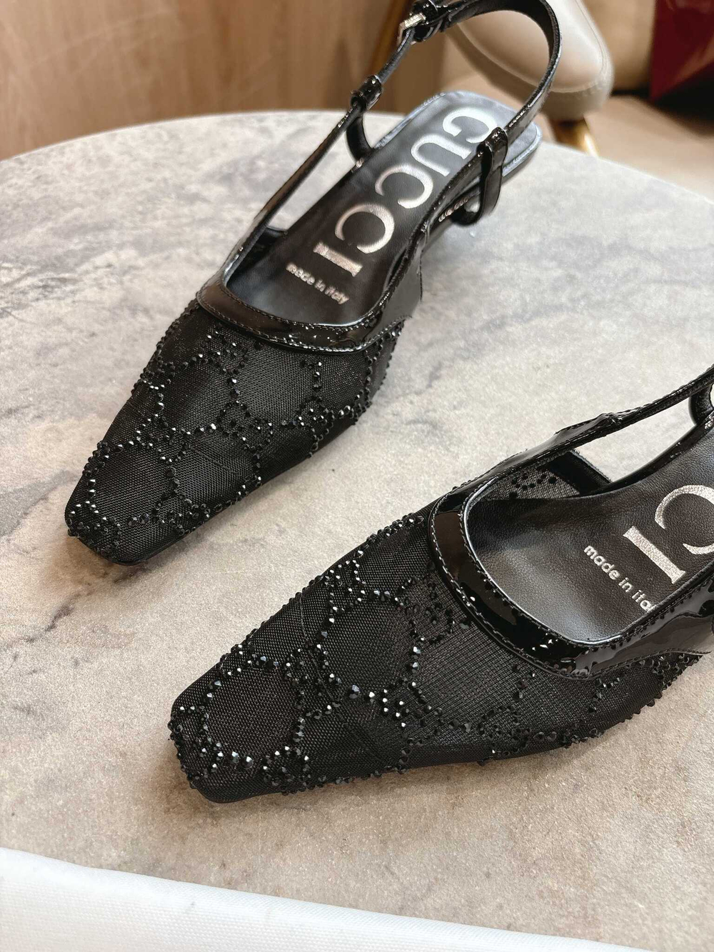 Gucci Crystal Slingback Pump (2 colors)