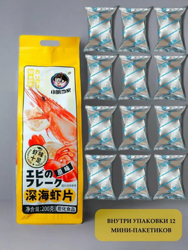 Чипсы в Гигантской упаковке XiaoMing со вкусом глубоководных креветок (оригинальные), 200гр. (Китай)