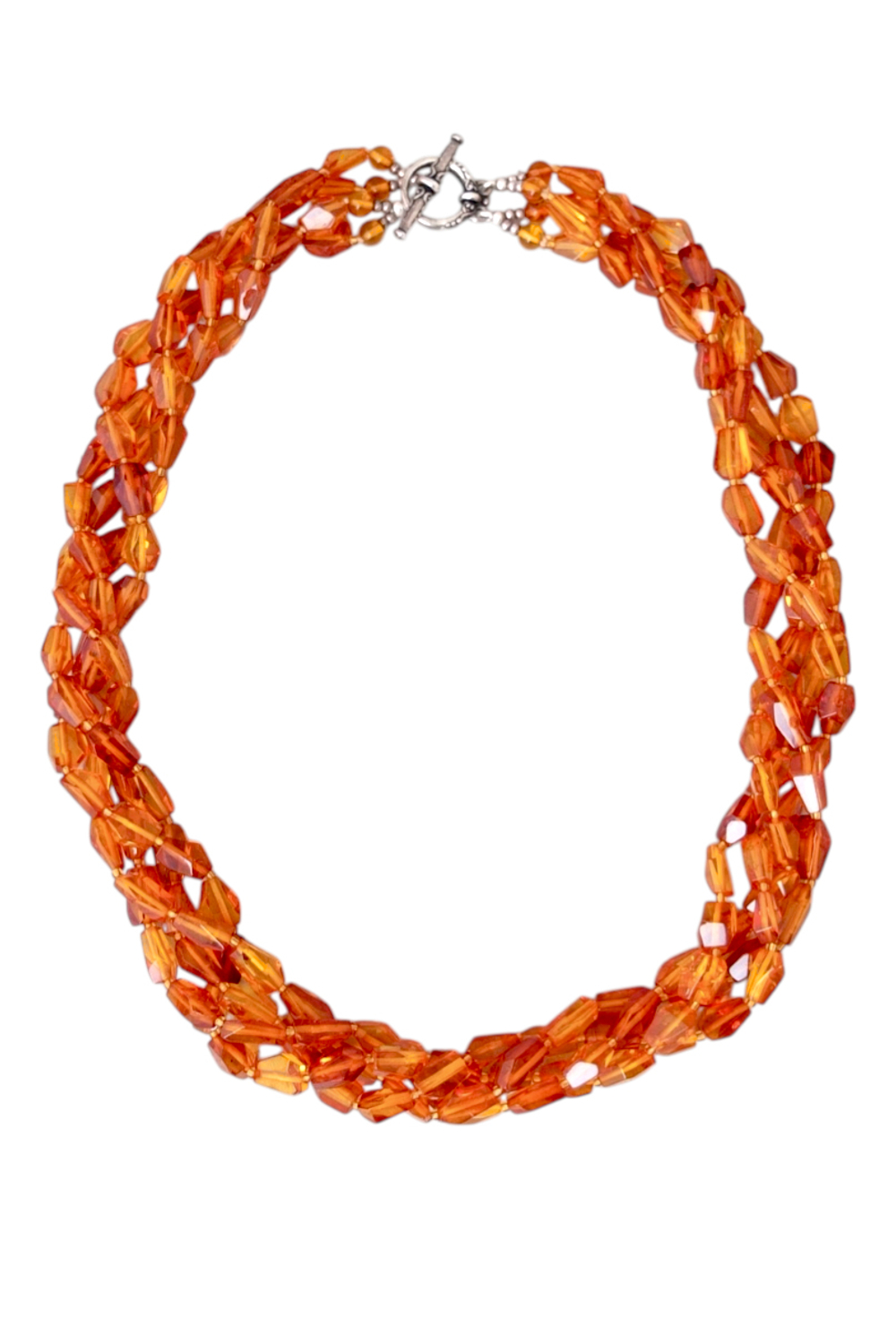 Колье из балтийского янтаря, граненые бусины