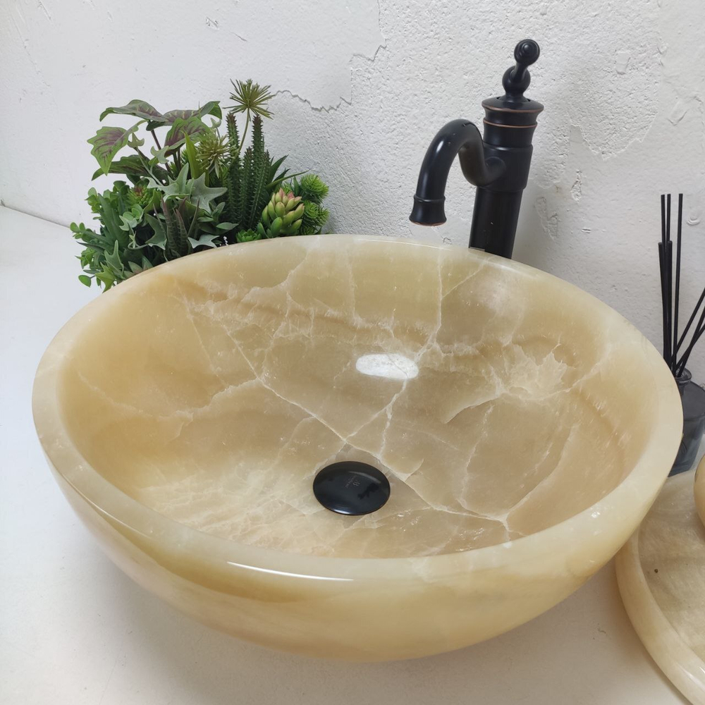 Раковина из оникса Bowl Yellow TinLip BO-61113 45*45*17