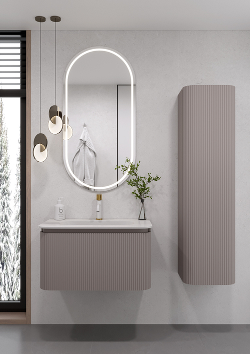 Armadi Art OVALE 1 полка рифленая 80CM DELMAR тумба + раковина