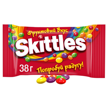Драже Skittles Фруктовый вкус в сахарной глазури 38 гр