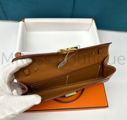 Сумка-клатч Hermes Maillon To Go Wallet коричневого цвета