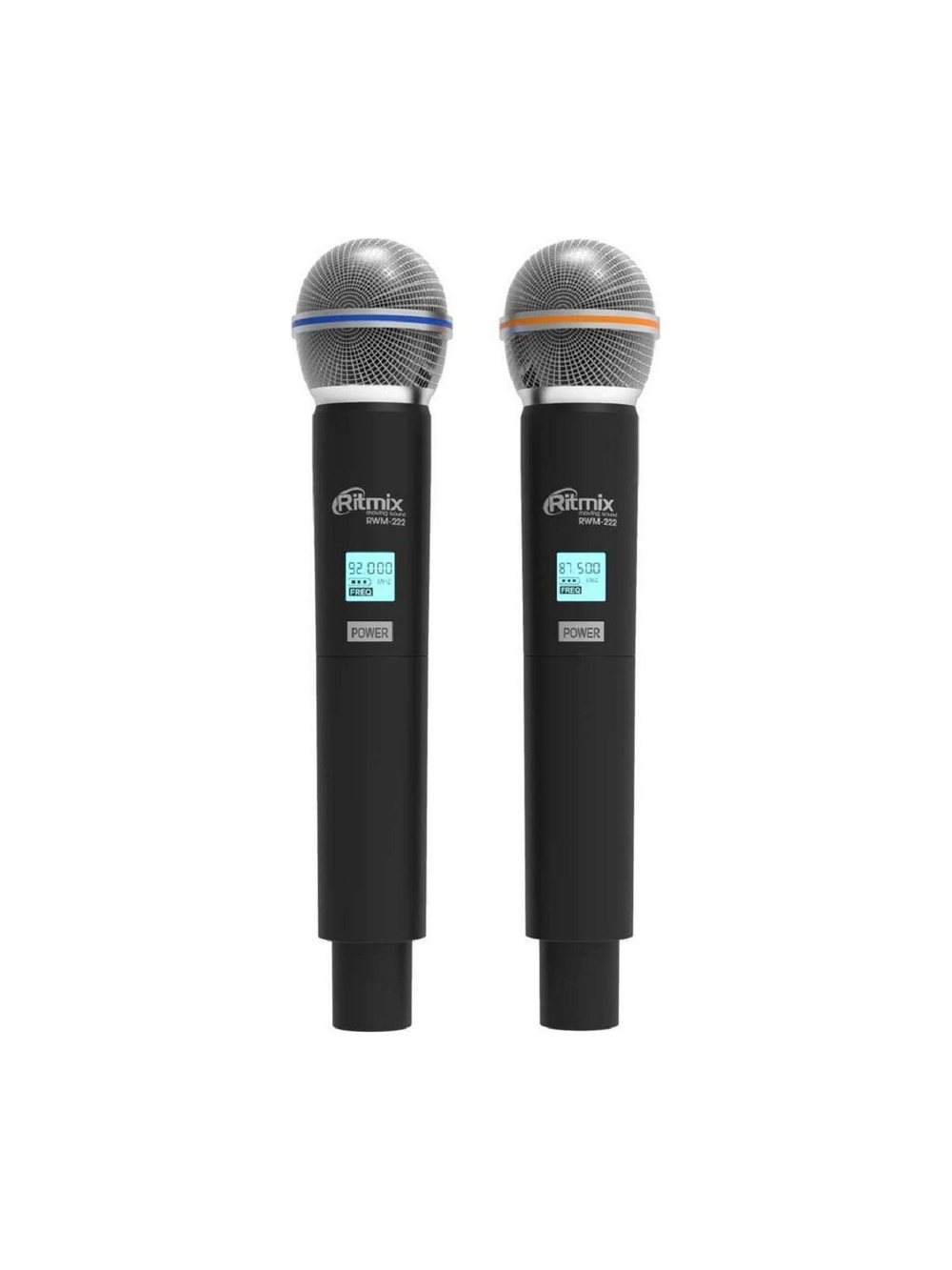 RITMIX RWM-222 Black {2 микрофона: 66 МГц - 74 Мгц, 87.5 МГц - 92 МГц; раб. част.: 40 Гц - 18 000 Гц;чувств.: -105 дБ +/-3 дБ}