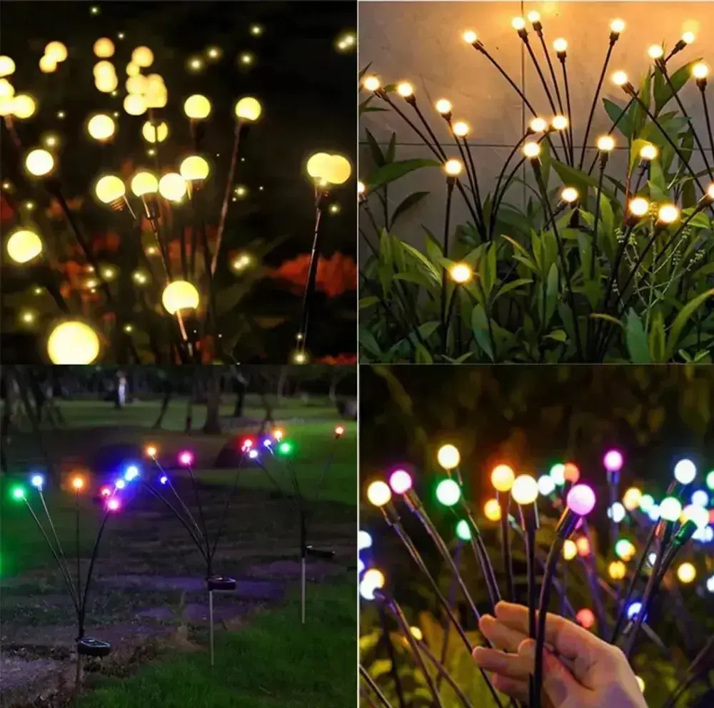 Светильник на солнечной батарее "СВЕТЛЯЧОК" / Садовый фонарь уличный Разноцветное свечение / 2 штуки