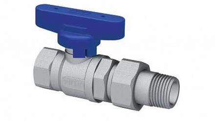 Шаровой кран хромир. 1/2' ВР-американка FAR (бабочка, син.)