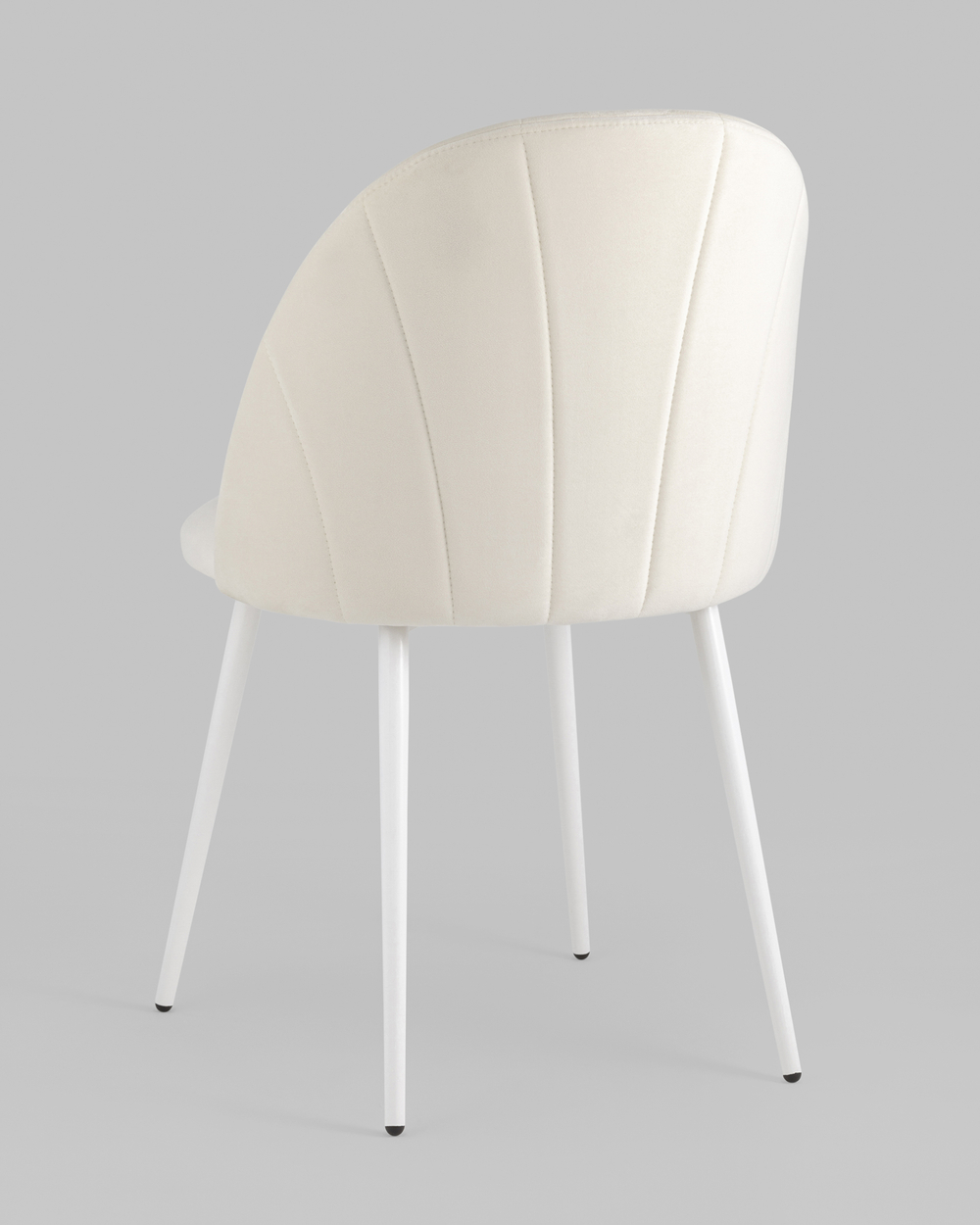 Стул Логан SN велюр молочный белые ножки