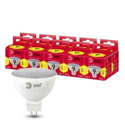 Лампа светодиодная ЭРА RED LINE LED MR16-9W-827-GU5.3 R 9 Вт софит теплый белый свет | Лампы cветодиодные Точечные (Софиты) (MR, PAR)
