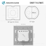Сенсорный трёхклавишный выключатель Sonoff TX ULTIMATE T5-3C-86
