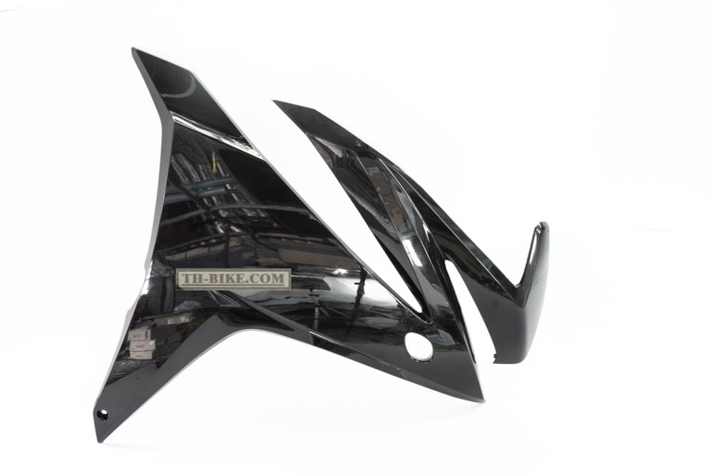 64330-MJW-J00ZE. COWL, R. MIDDLE, *NHB01* GRAPHITE BLACK, no stickers. Honda CBR500R/RA 2016-2018. Plastic CBR500