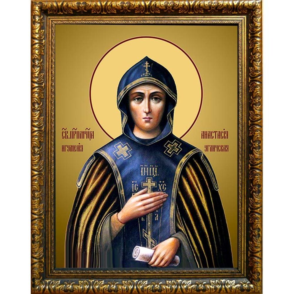 Анастасия Угличская, преподобномученица, игумения. Икона на холсте.