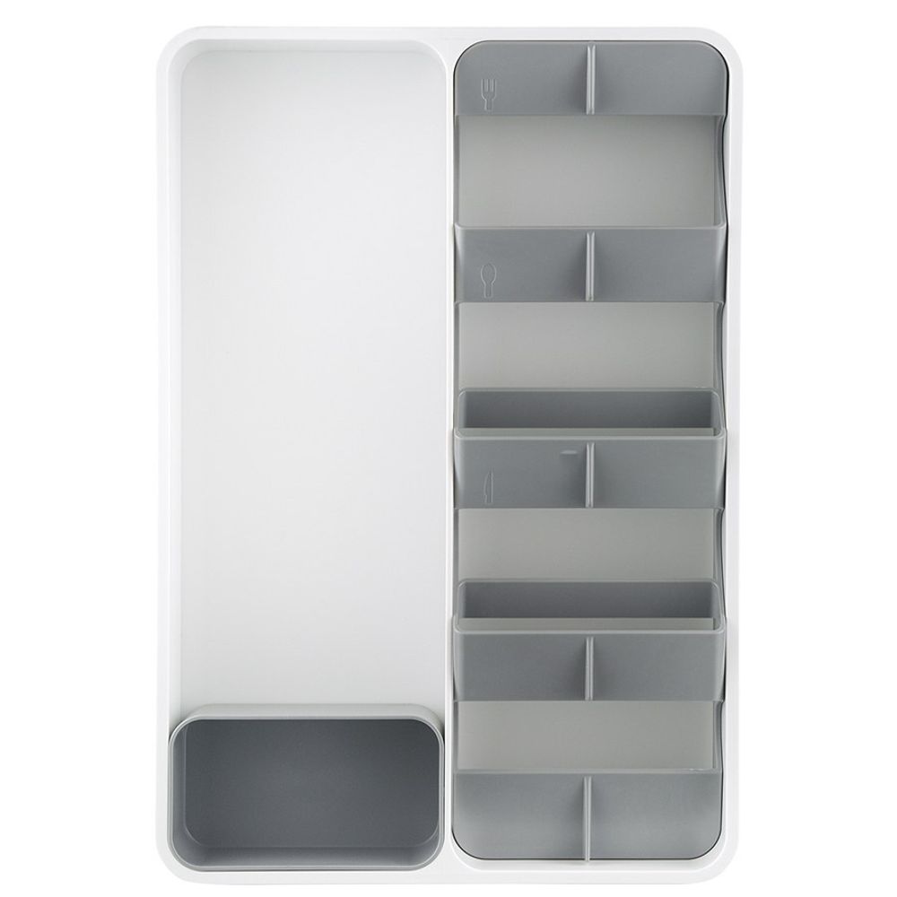 Пластиковый раздвижной органайзер для столовых приборов Abdi WNM-SS-ORGABD-HP-47, 39.5 см, белый/серый