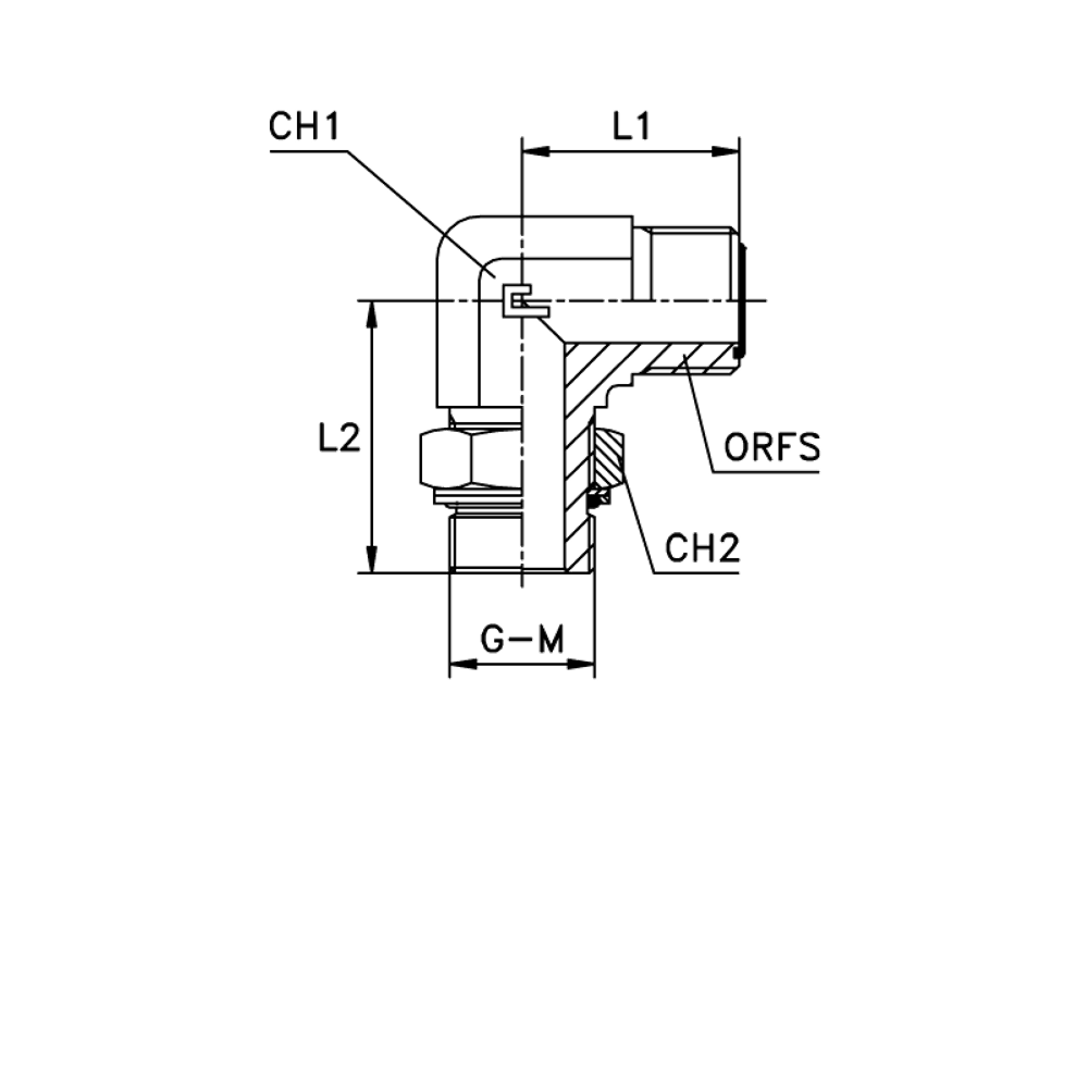 Штуцер FH90 D06 ORFS 9/16 - G3/8