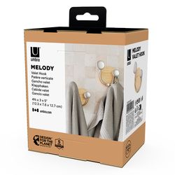 Вешалка настенная Melody, 2 крючка, натуральное дерево/никель