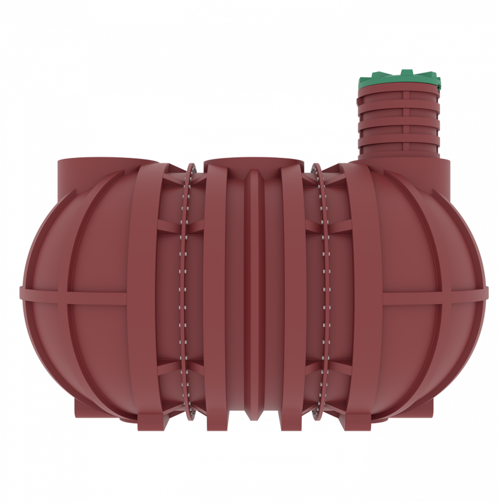 Емкость пожарная Мультпласт П15 15000 л. горизонтальная (4390x2400x2400см;560кг;бордовый) - арт.555434.49