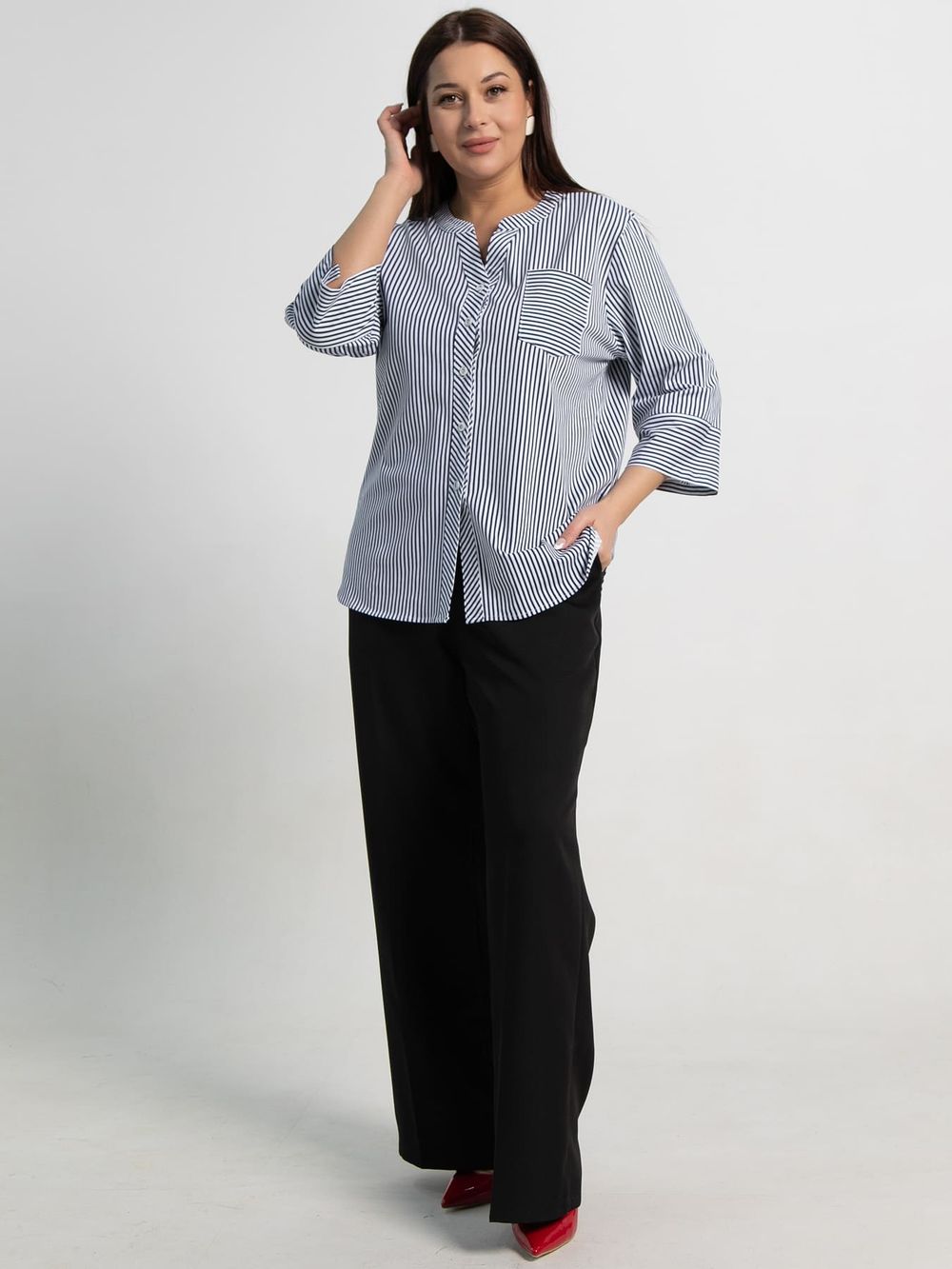 Блуза Азалия (белая/полоска) Б15363-20М LT Collection