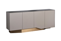 Комод со стеклянной столешницей 80х42х200см Garda Decor серый с бронзой