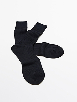 Massimo Dutti Носки в рубчик, темно-синий