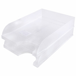 Лоток горизонтальный для бумаг BRAUBERG «Standard», 350×253×65 мм, прозрачный.
