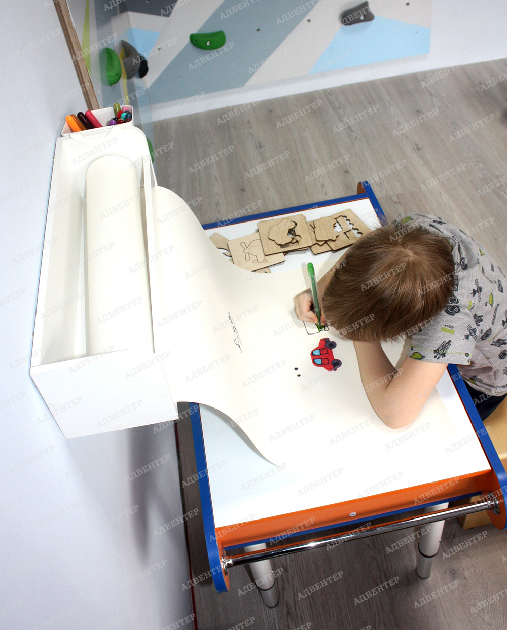 Полка навесная универсальная "Учёный кот" синий